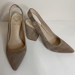 Vince Camuto Tan Suede Heels